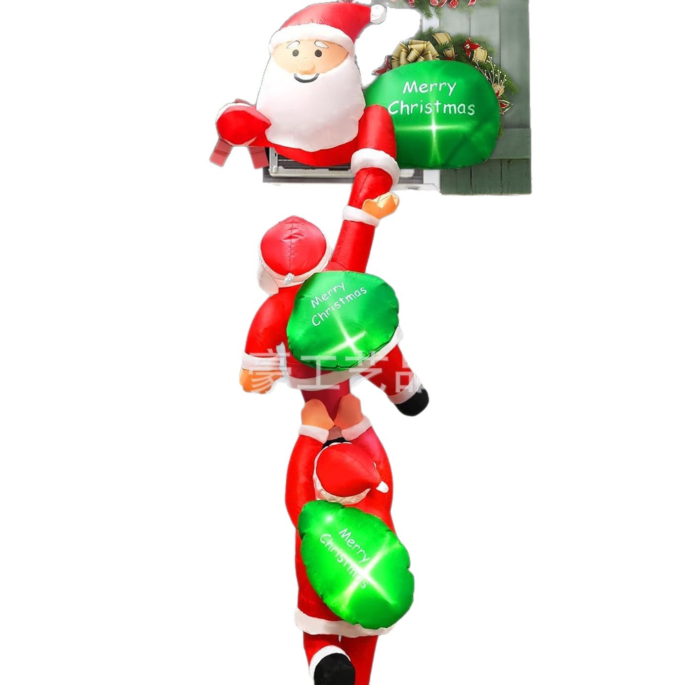 In-Stock Amazon Christmas Inflatable 2.7m Climbing Old Men Outdoor Yard Decoration Led Light-Up Ornaments