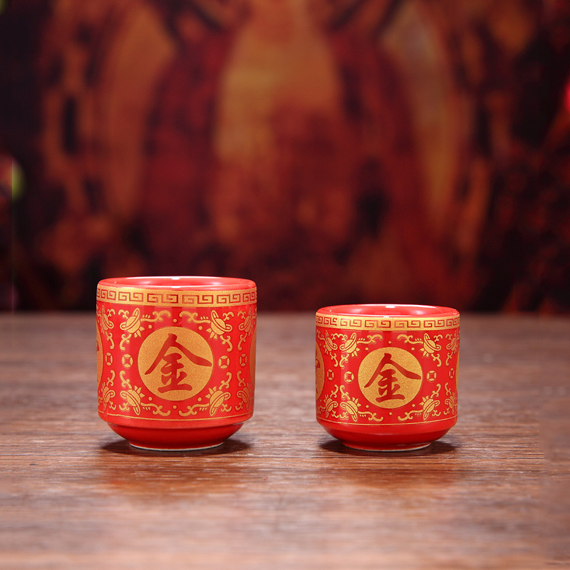 Pre-Buddha Water Cup Ceramic Wine Cup Guan Gong God of Wealth for Worshippers Cup for Home Buddha for Wealth Ornaments