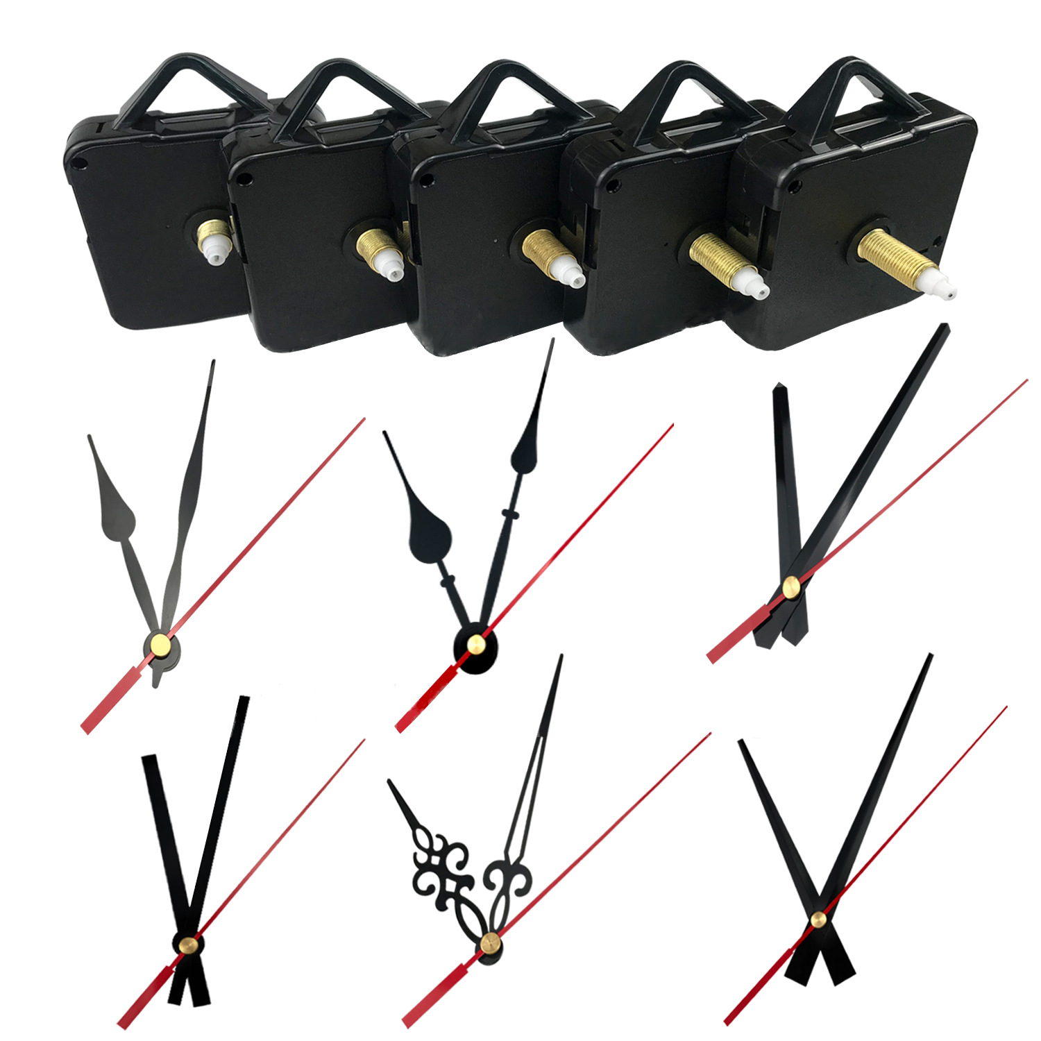 Обработка и настройка механизмов часов, длинноосевые высокомоментные механизмы, радиоволновые настенные механизмы, различные спецификации стрелок часов