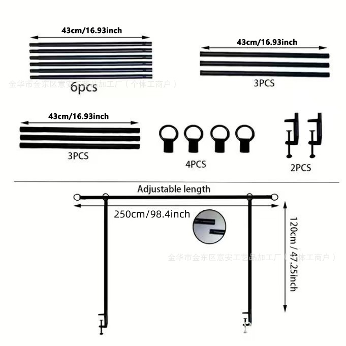 Cross-Border Wedding Tabletop Balloon Arch Flower Stand Bracket Birthday Party Decoration Arrangement Background Adjustable Iron Art