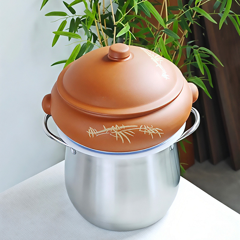 Soup Pot, Chicken Steamer Pot, Purple Clay Steamer Pot, Chicken Steamer Pot, Household Purple Clay Steamer Pot, Commercial Steamer Pot Set