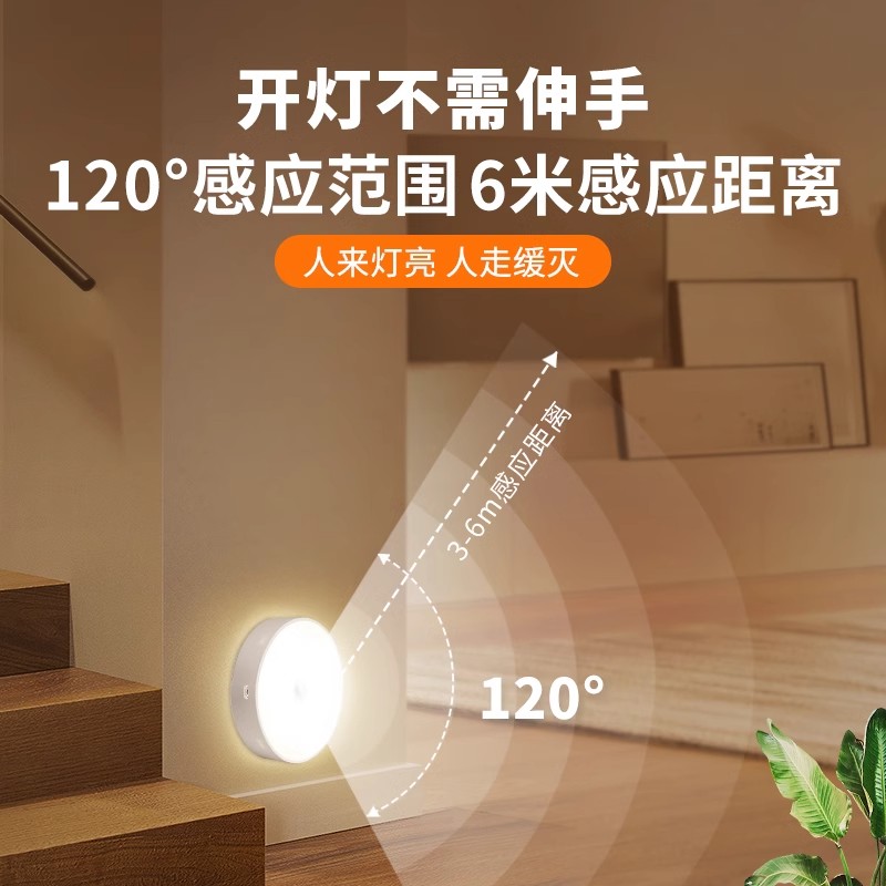 Human Body Sensor Night Light, Bedroom Magnetic Small Table Lamp, Bedside Dormitory Corridor Light, Night-Time Intelligent Sensor