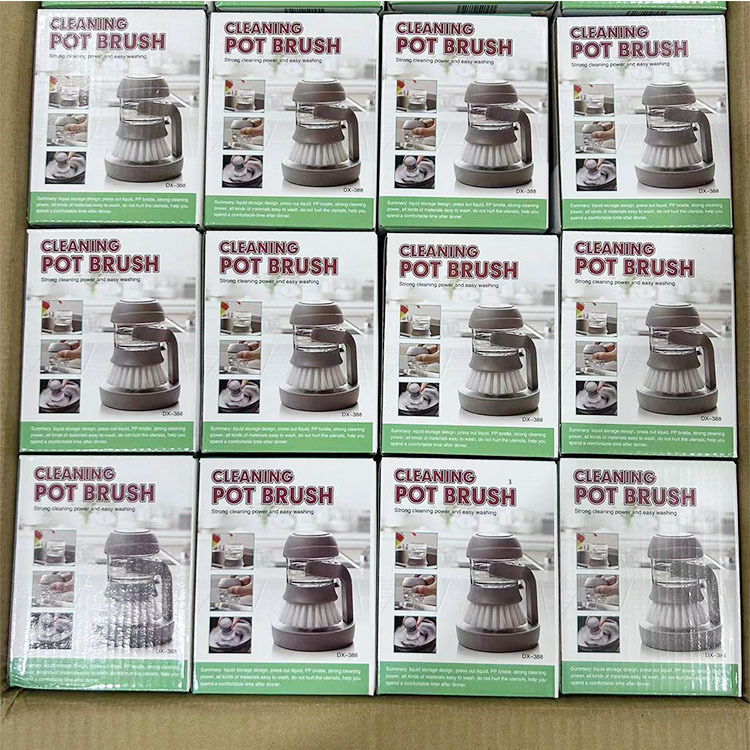 Brush pot brush decontamination cleaning brush kitchen press type oil removal washing pot brush automatic liquid washing brush