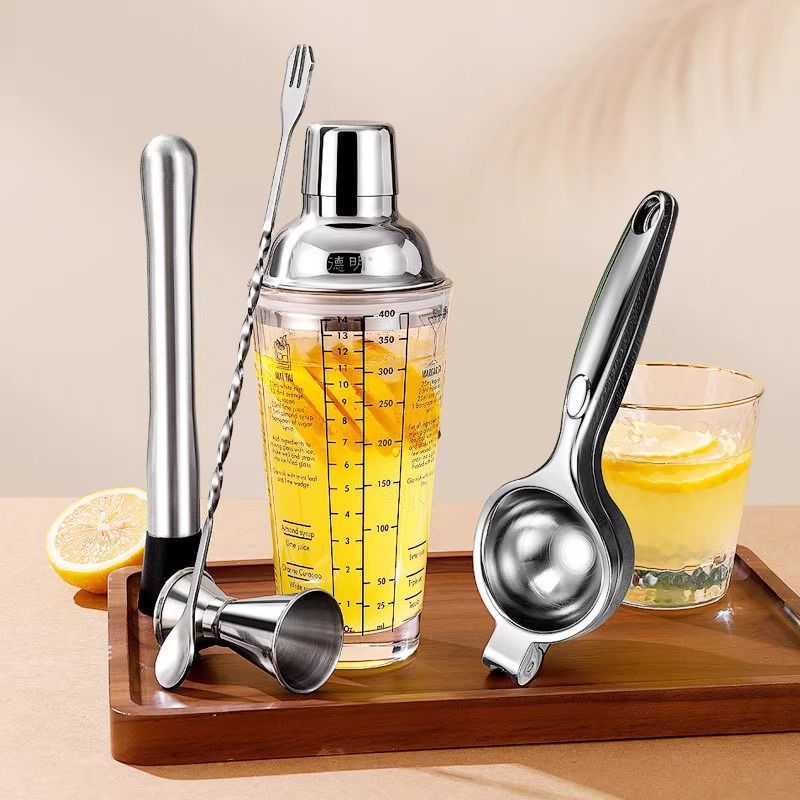 Glass Shaker Cup Hand Shaker Cocktail Bar Bartending Tool Set Entry-Level Shaker Drink Beverage Making Tool
