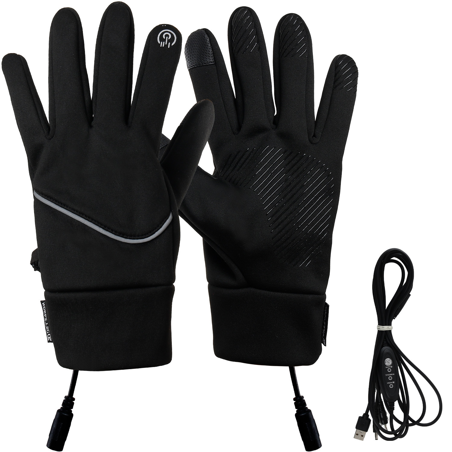 Winter Windproof Mountaineering Heated Gloves Plus Velvet Warm Touch Screen Splash-Proof Sports Cycling and Driving Warm Gloves