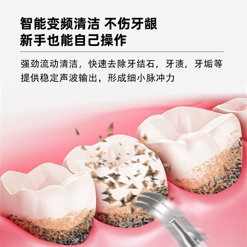 [Factory Cross Border] Ultrasonic Dental Cleaner Household Dental Cleaner Dental Calculi Remover Electric Toothbrush 2 in 1