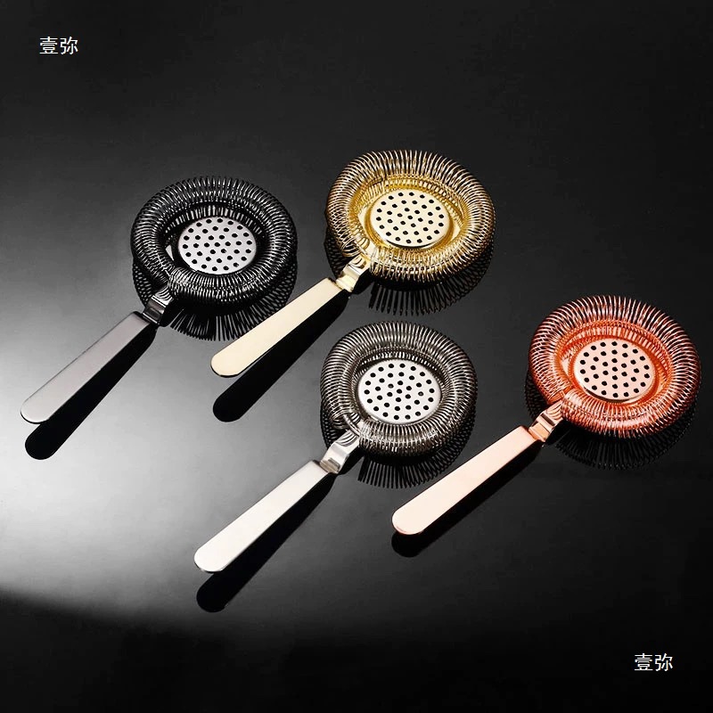 Professional Stainless Steel Cocktail Ice Strainer Cocktail Ice Separator Filter Ice Separator Mesh Stirrer Cup for Bar