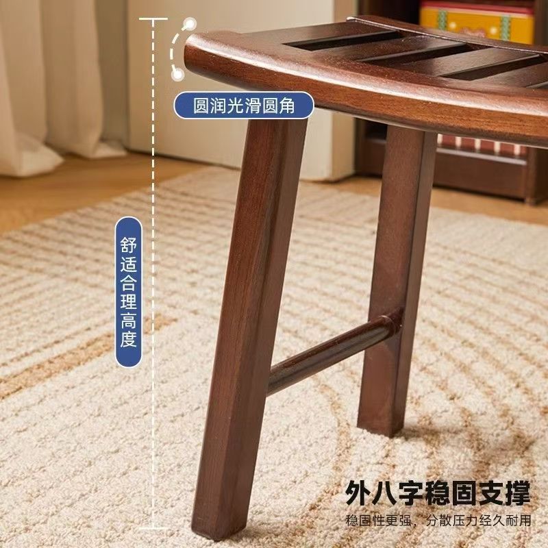Solid Wood Upholstered Low Stool for Home Use, Square Stool for Children and Babies, Small Stool for Living Room Coffee Table, Small Bench for Changing Shoes, Sitting Stool Chair