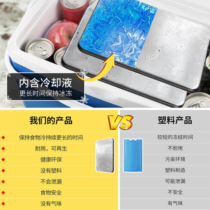 Cross-Border 304 Stainless Steel Ice Tray Lunch Box Insulation Bag with Frozen Preservation Non-Leakage Ice Tray Ice Box Preservation Tray