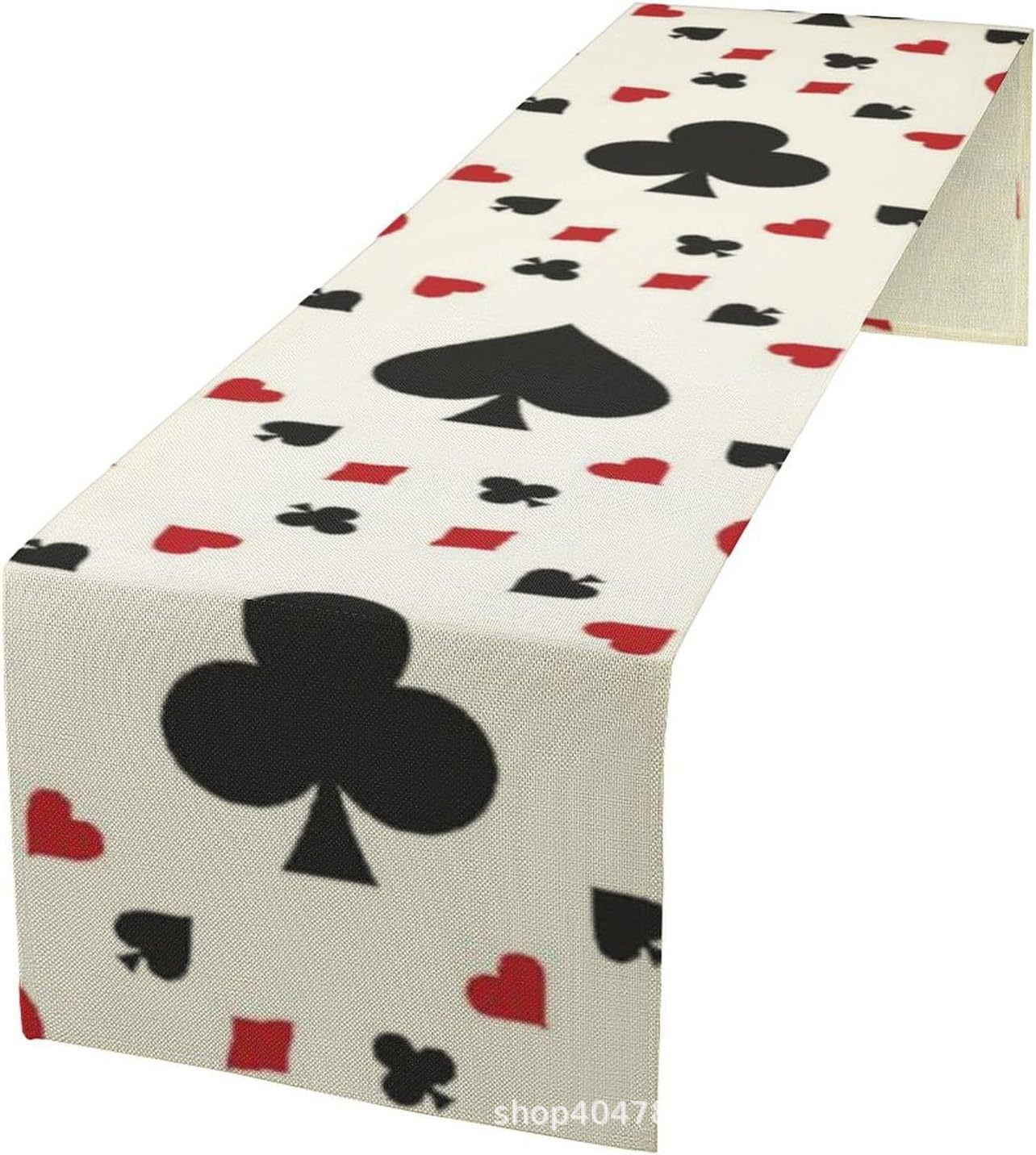 Poker Linen Tablecloth with Pictures, Cross-Border Table Napkin, Party Decoration, Theme Dining Room, Cross-Border Amazon