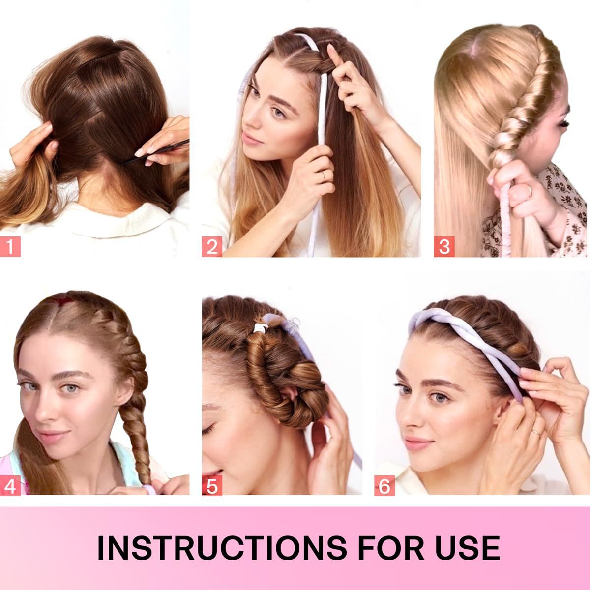 Tiktok Long-Lasting Heatless Curling Iron, Fine Wave Curler, Magic Tool for Long Hair, Soft Set, No Heat Damage to Hair