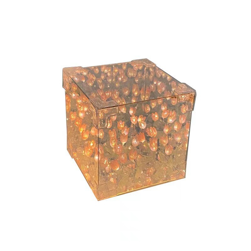 Tanabata Gift Rubik's Cube Tulip Nightlight Wholesale Handmade DIY Material Birthday Gift for Girls Girlfriend