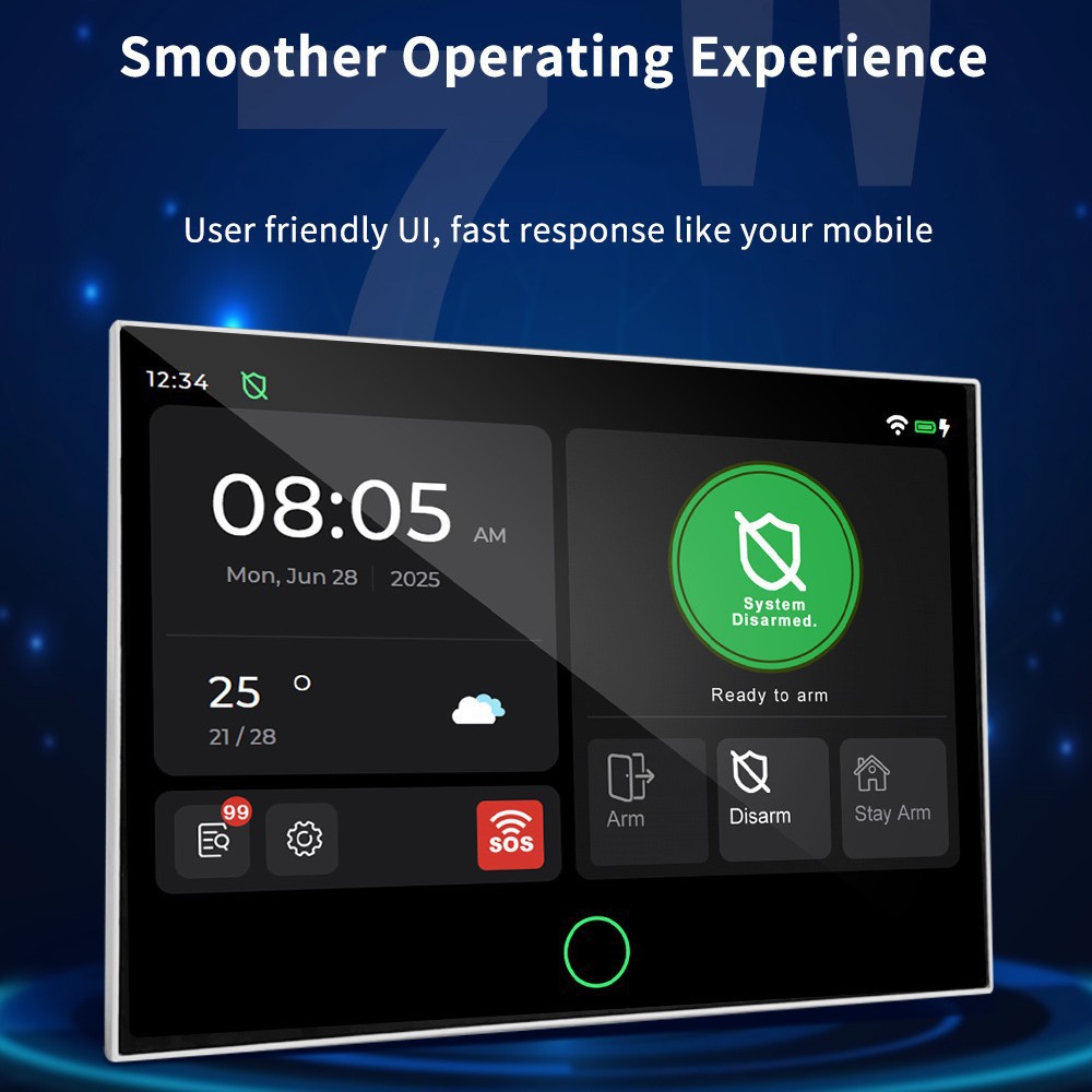 Wholesale Foreign Trade Hot Selling 7inch Full Touch Screen Alarm Host Wifi 4g Dual Network Alarm Fsk Long Distance Transmission