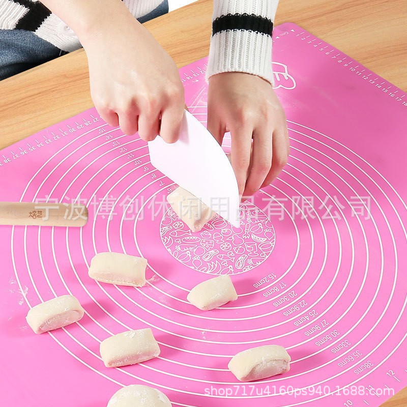 High temperature scale non-slip rolling pin pad thickened baking pad kitchen silicone pad oversized silicone and dough pad kneading pad
