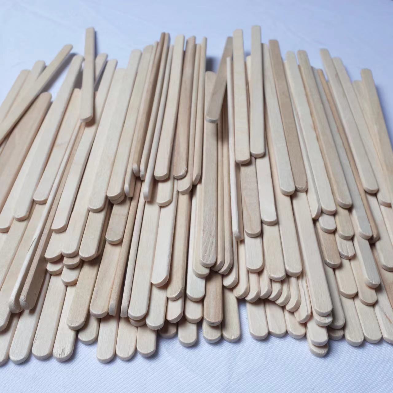 Coffee Stick Drink Stirring Stick Round Head Flat Head Multi-Size Wood Chip Shaving Stick for Commercial Machines