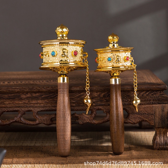 Ручной механизм для колеса сутр с основанием, слова истины Будды Тибета, медная ручка колеса сутр, переносной буддийский инструмент