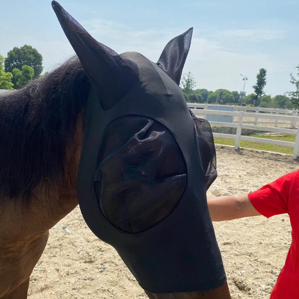 2021 New Amazon breathable horse mask anti-mosquito anti-insect anti-fly mask equestrian supplies factory support delivery