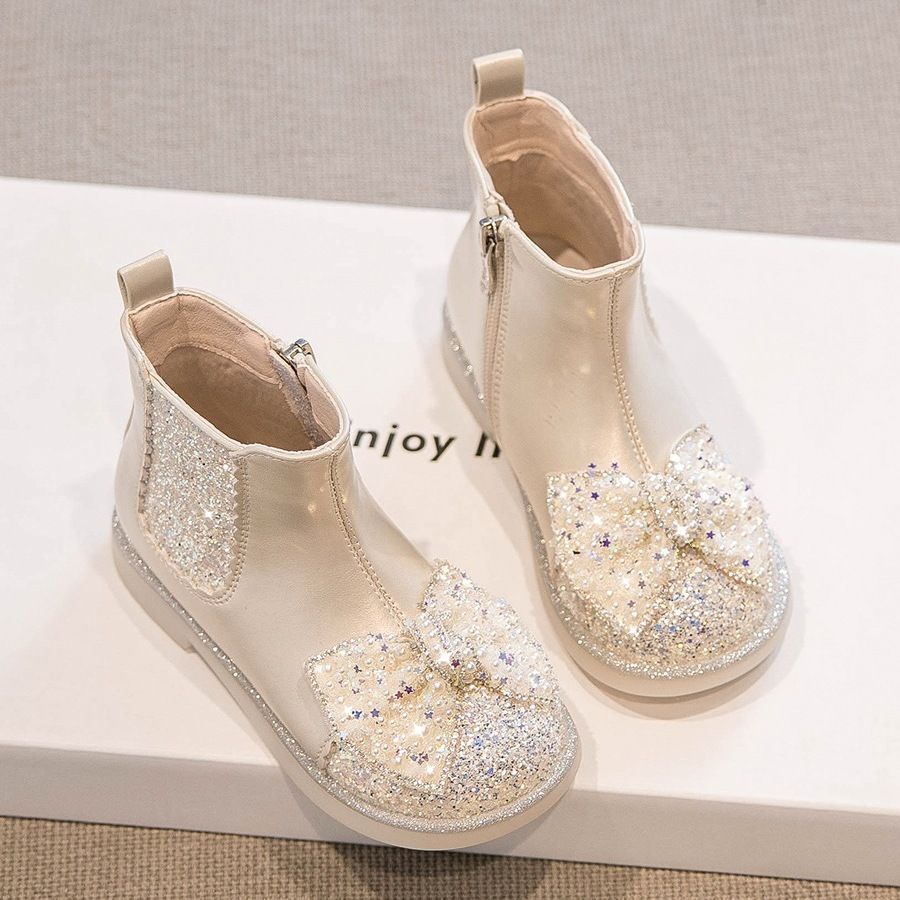 Boots Girls' Shoes Small Short Boots Fashionable Cotton Shoes 2025 New Autumn and Winter Velvet Leather Boots Girls' Boots