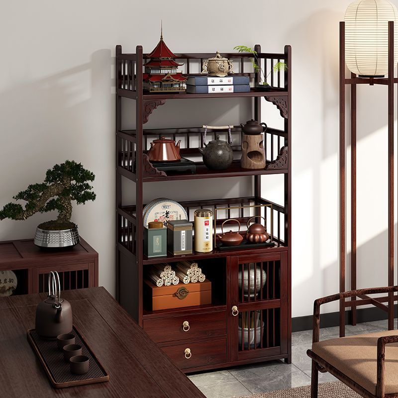 New Chinese Style Tea Cabinet Tea Room Storage Rack Small Bogu Rack Multi-Layer Tea Cabinet Tea Storage Cabinet Tea Set Display Rack