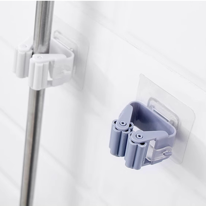 Mop Rack Punch-free Wall-mounted Mop Hook Household Toilet Strong Broom Rack Buckle Hook Mop Clip