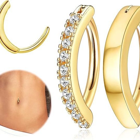 Европейский и американский комплект колец для пупка, простые классические ювелирные изделия, сочетание с круглыми вставками циркония