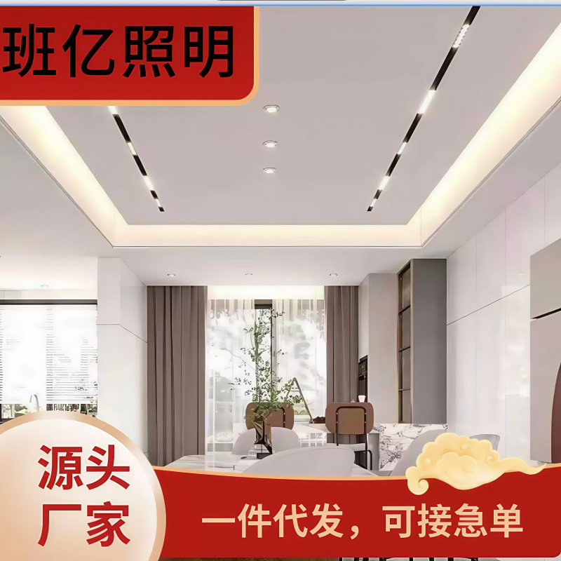 Magnetic Track Light Embedded Without Main Light Living Room Lighting Floodlight Spotlight Concealed Light Trough Track Strip