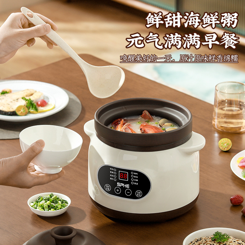 Wholesale Electric Stew Pot for Soup and Stew, Household Porridge Cooker, Ceramic Purple Clay Porridge Pot, Fully Automatic Plug-In Bb Pot for Stew
