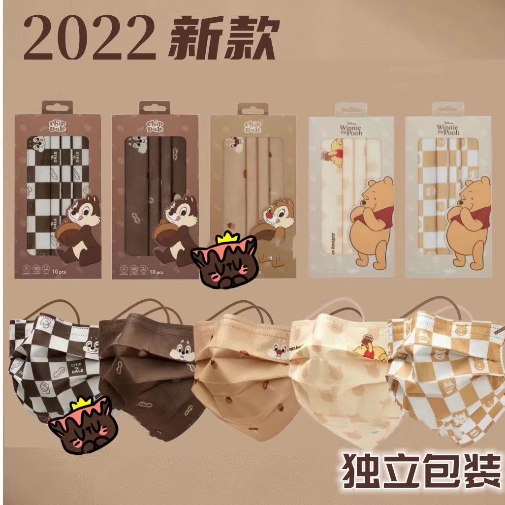 Plain Series Disneyland Disposable Protection Anti-Haze and Dust-proof Cartoon Cute Printed Girl's Internet Celebrant Mask