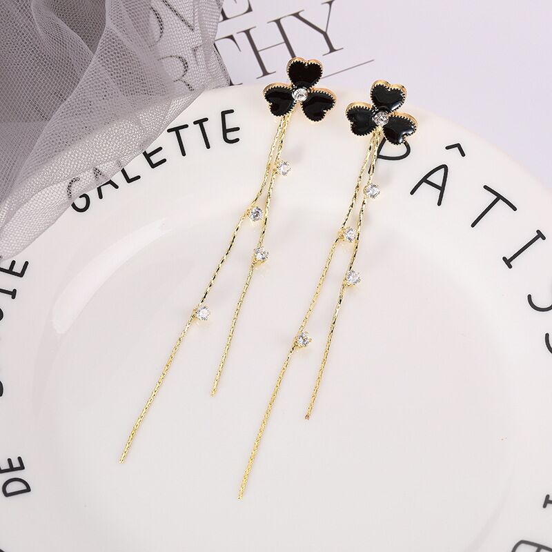 925 Silver Needle Geometric Pearl Earrings Women's Fashion Ear Studs Tassel High-end Ear Drop Elegant Vintage Earrings