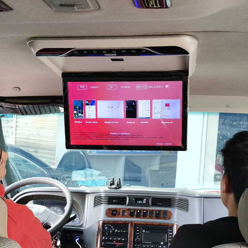 Coaster Bus 17/19/ 22inch Car Ceiling Screen Voice Network Tv High-Definition Rear Entertainment Display