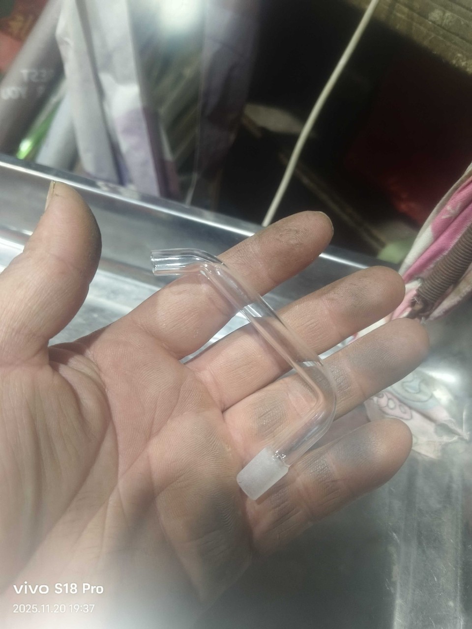 Curved Plate Transparent Glass Elbow Smoking Accessories Cigarette Holder Accessories Glass Tube Foreign Trade Cross-Border Hookah Accessories