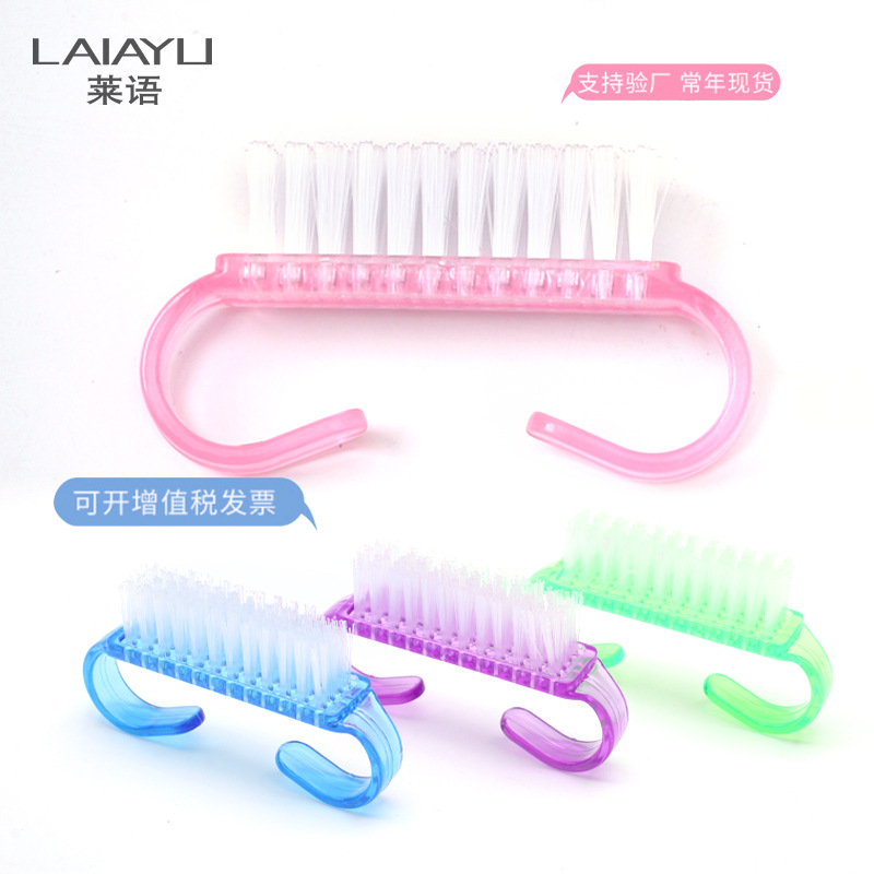 Manufacturer Supplies Translucent Plastic Nail Art Brush, Small Horn Brush, Nail Art Tool Dust Cleaning Brush Wholesale