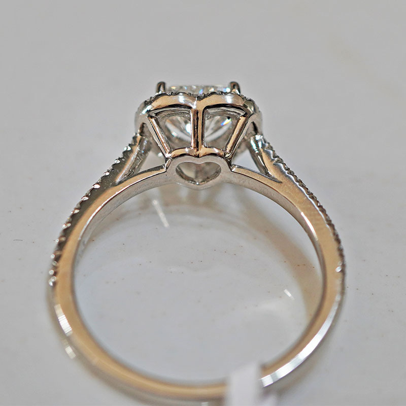 Pt950 Platinum Cultivated Diamond Ring for Women Heart-Shaped Princess Wedding Proposal Star Surrounding Setting