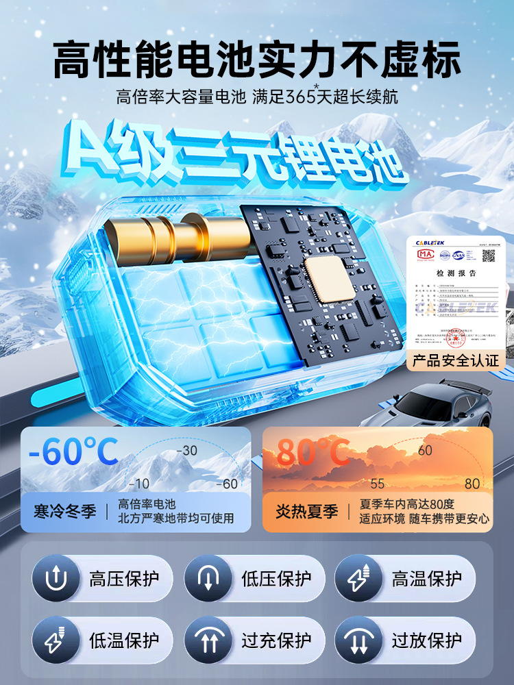 Car Emergency Jump Starter with Air Pump, Integrated Car Battery Booster, Power Bank, Ignition Tool