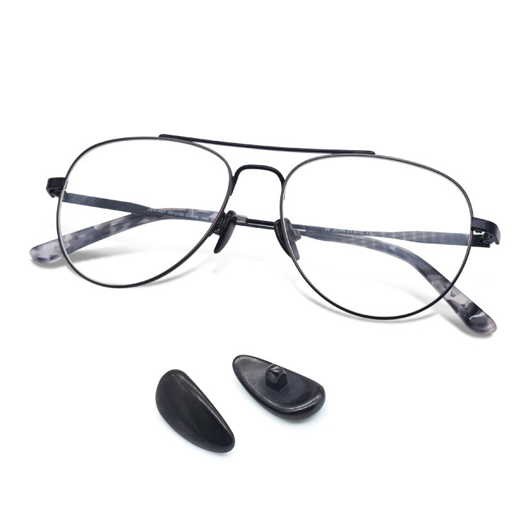 Antioxidant 14*7mm Black Fashionable Ceramic Stain-Resistant Anti-Slip Glossy Water Drop Glasses Nose Pad Accessories Stipules