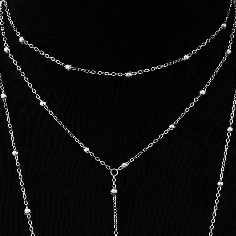 European and American Cross-Border Foreign Trade Jewelry Wholesale Simple and Versatile Bikini Bra Body Chain Copper Bead Chain Light Chain