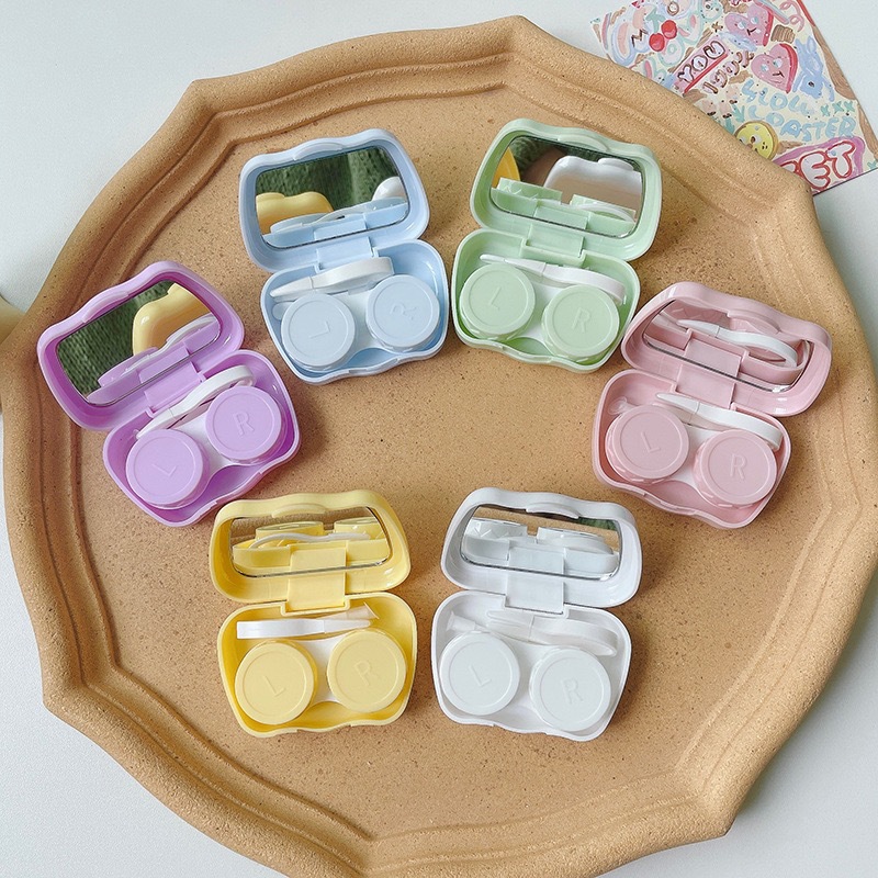 Candy color contact lens box/companion box/beauty pupil box/storage box/simple double box