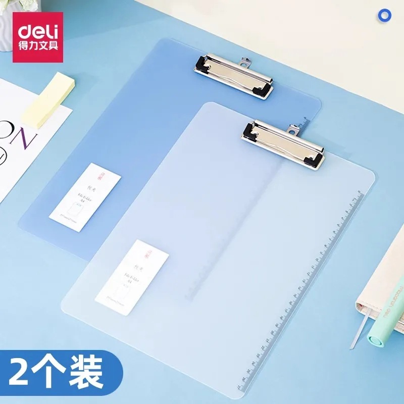 Доска-клипса Deli 72605 A4, прозрачная пластиковая доска-клипса с масштабом, папка для бумаг, канцелярские принадлежности для офиса, товары для студентов