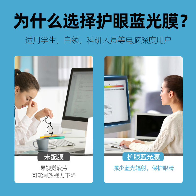Anti-blue Light Protection Film for Apple Computer Desktop Display Anti-radiation Anti-reflective Eye Protection Baffle Film