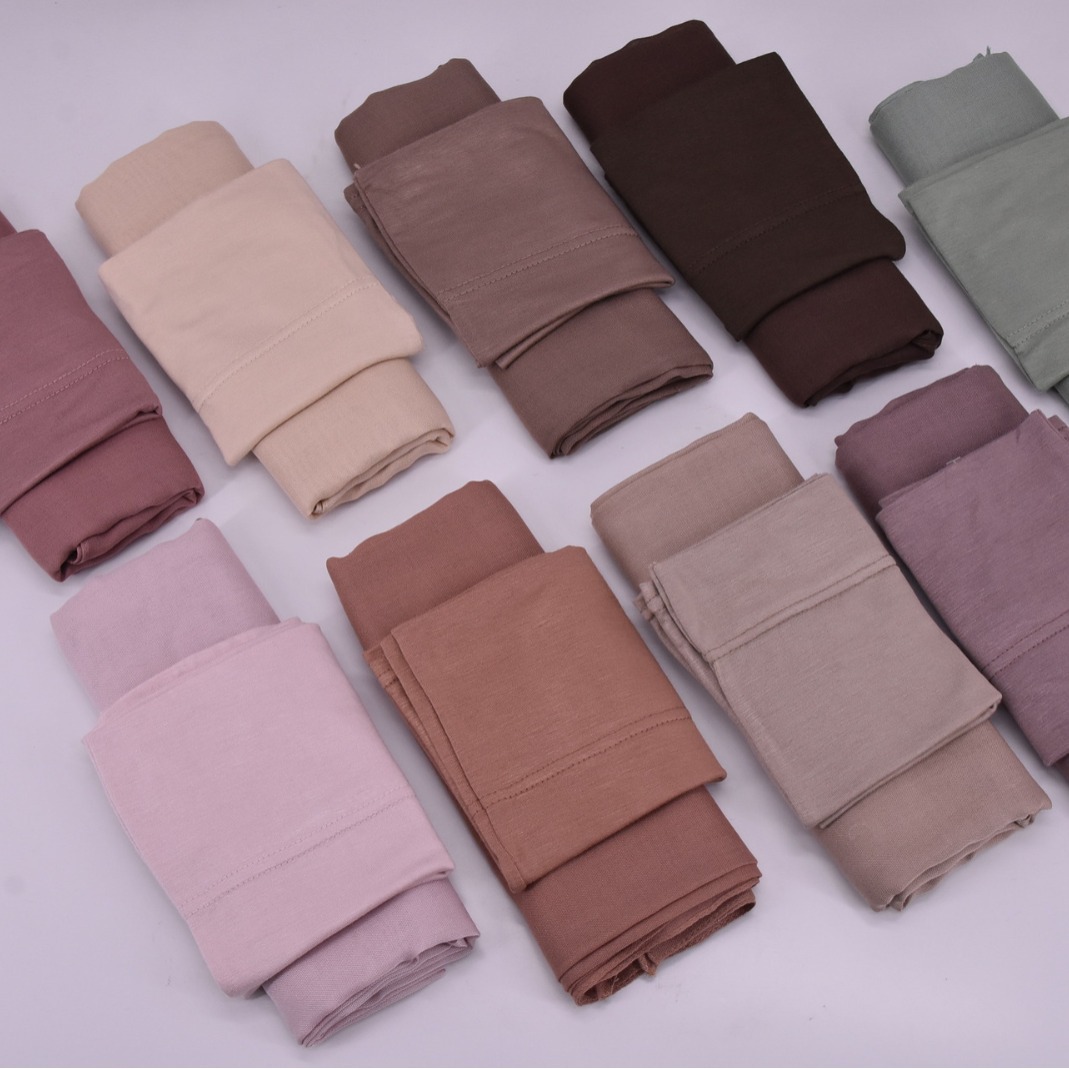 Cross-border new soft breathable modal scarf with modal jersey straight cap suit scarf cylinder cap