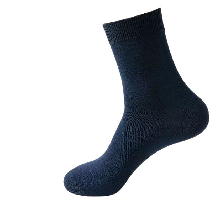 Men's Navy Blue Military Fan Wear-Resistant Sweat-Absorbent Spring and Summer Mid-Tube Military Training Standard Summer Socks Cross-Border Sports Socks Black