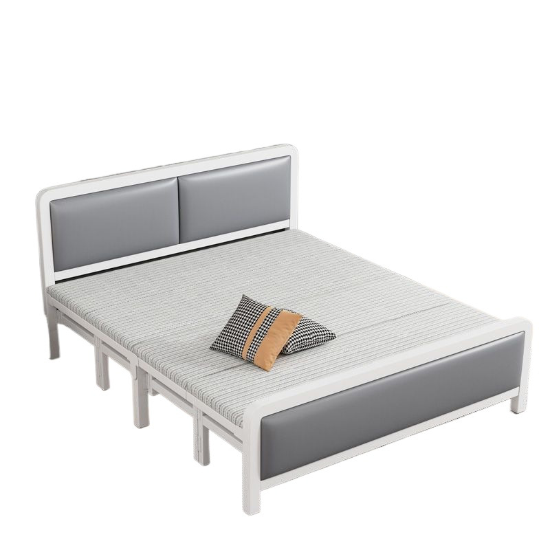 Folding Iron Frame Bed for Home Use, Single Person Nap, Portable Double Bed Iron Frame, Simple Hard Board Bed, Economical Type