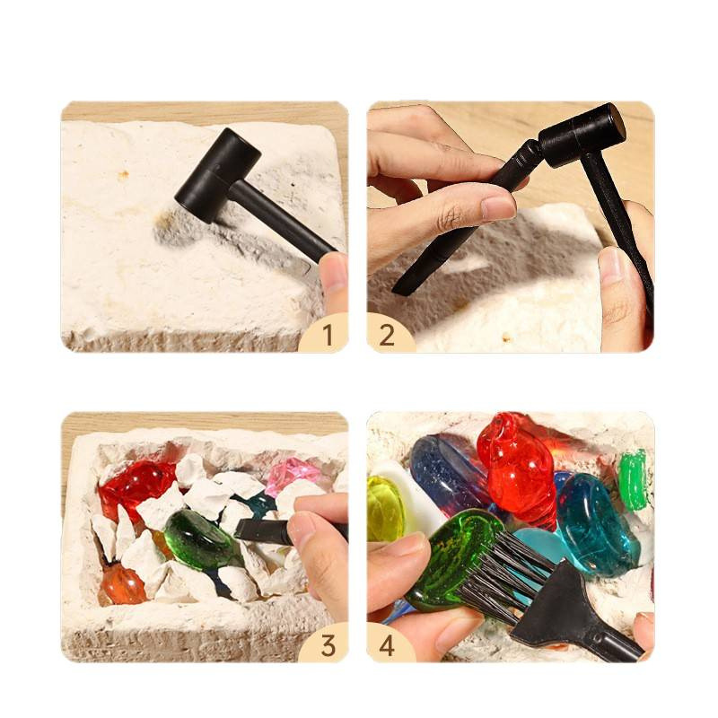 Diamond Girl Smashing Handmade Excavation Archaeological Children's Gemstone Fossil Blind DIY Treasure Hunting Box Toy Knock Treasure