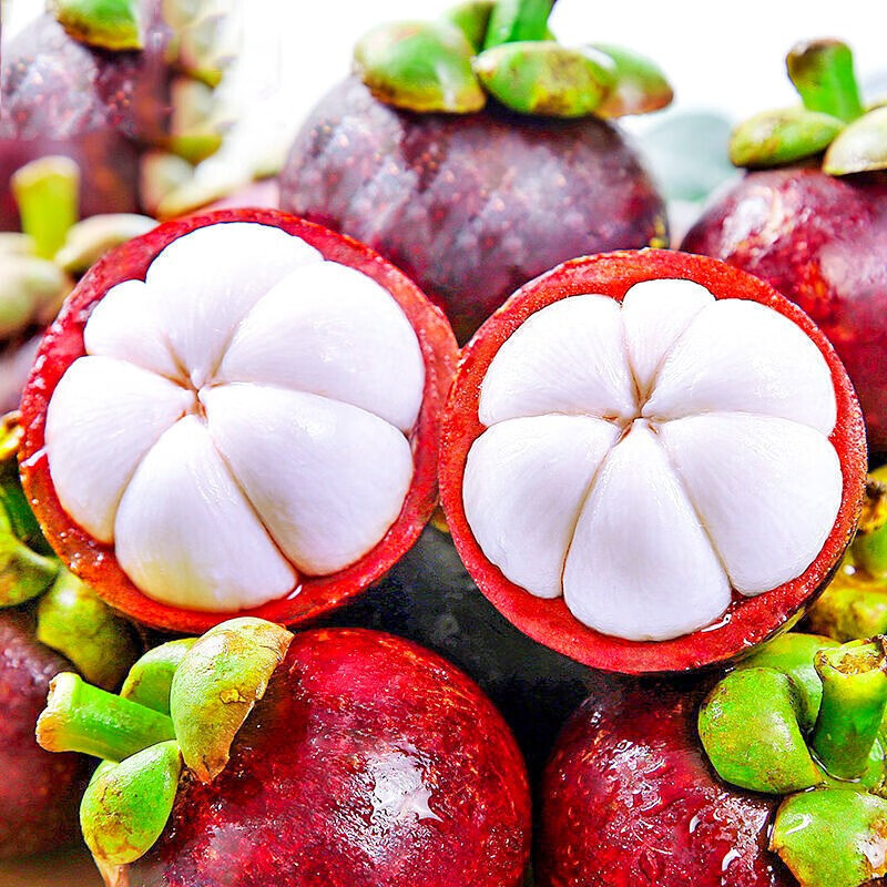 Authentic Thai Mangosteen Imported from Thailand, Fresh 6A Large Bamboo Fruit, Suitable for Pregnant Women, Free Shipping Via Sf Express, Whole Box of 5 Pounds