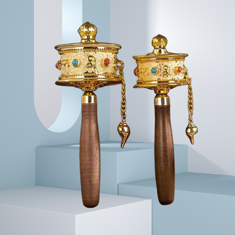 Основание молитвенного колеса с ручным приводом, медное молитвенное колесо с ручкой для буддийских ритуалов