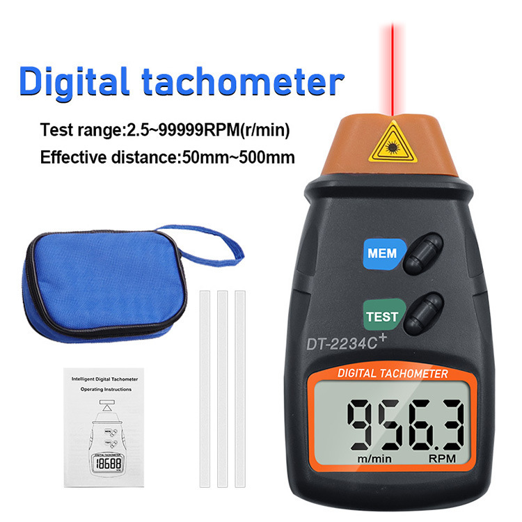 Factory Direct Sales Gear Tachometer Reflective Strip Engine Speed Frequency Meter Laser Non-Contact Tachometer
