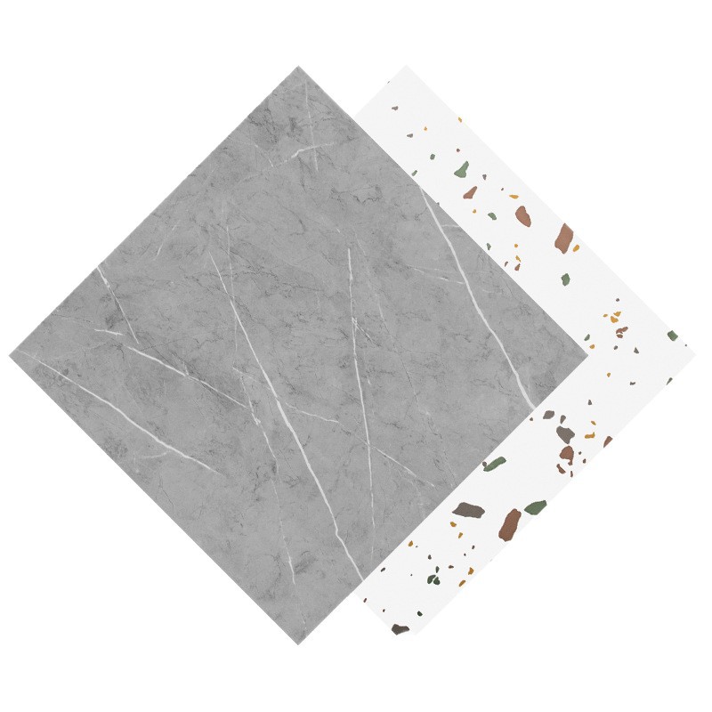 Imitation Tile Floor Stickers Pvc Plastic Floor Self-Adhesive Stone Pattern Floor Glue Commercial Thickeneded Wear-Resistant Floor Renovation Floor Stickers