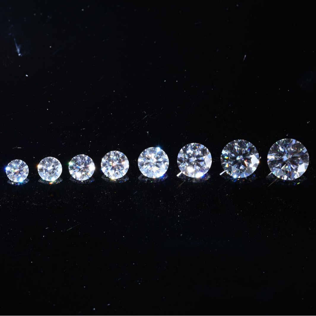 Moissanite Bare Stone Round DEFGH Color VVS Netity Eight Hearts and Eight Arrows Wuzhou Source Manufacturer Direct Supply Spot Wholesale