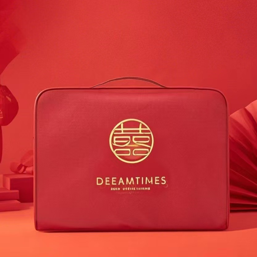 High-End Jacquard Wedding Four-Piece Set Red Wedding Quilt Cover Bed Sheet Fitted Sheet Newlywed Wedding Quilt Bedding