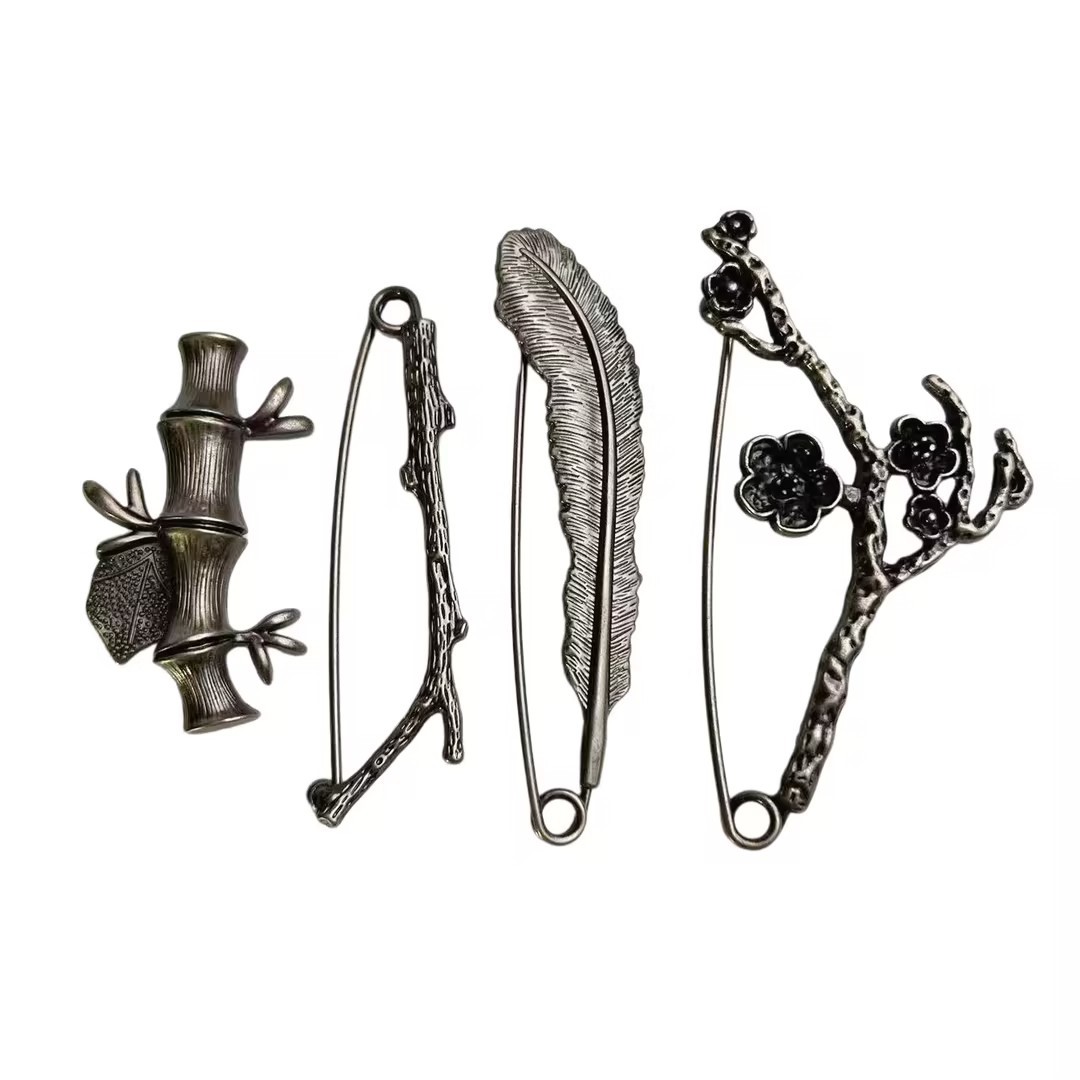 JM metal zinc alloy plating light gram color retro pattern large button pin series factory direct wholesale